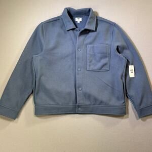 Mode of One Men's Long-Sleeve Knit Trucker Jacket, Blue Asphalt XL $80